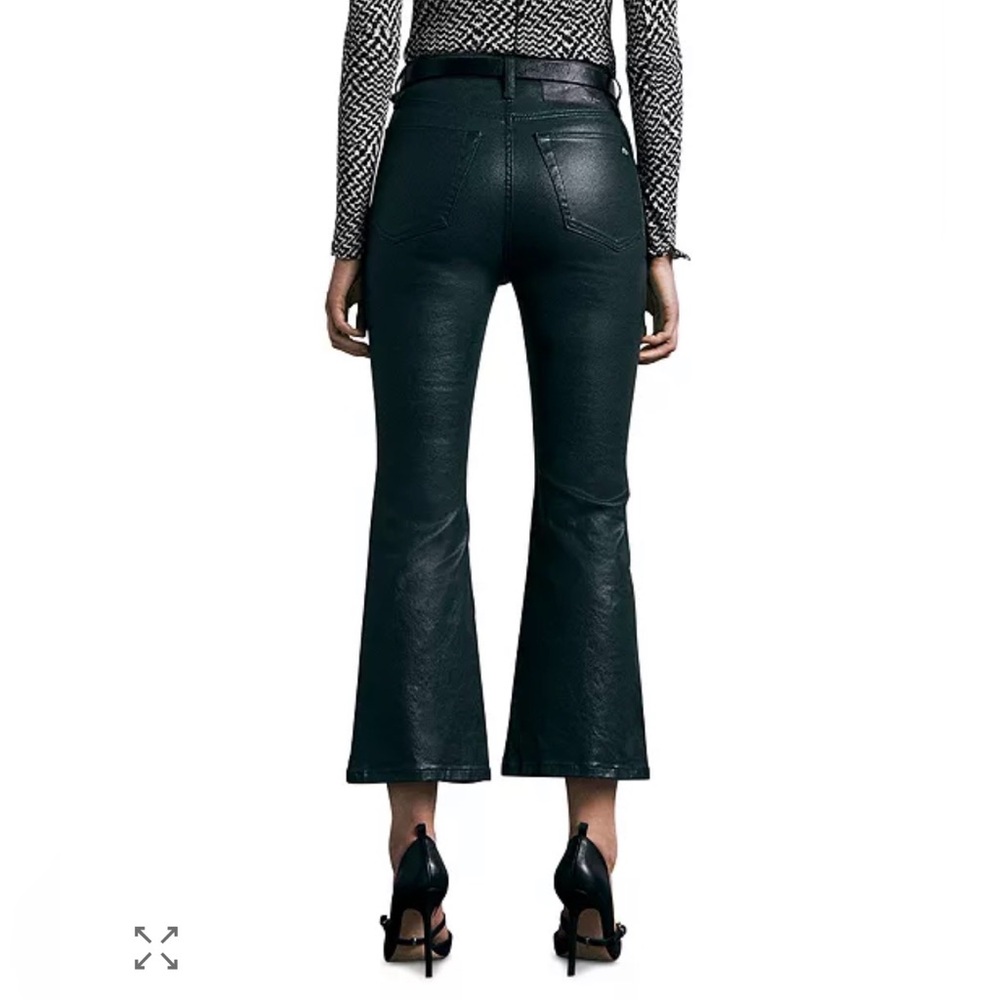 Rag & Bone Casey Ankle Flare Jeans Coated Pine Grove Green High Rise - Size 29 - Picture 11 of 11